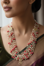 Load image into Gallery viewer, Coral Pearl Layered Mala