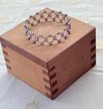 Load image into Gallery viewer, Floral Motif expandable Silver Kada