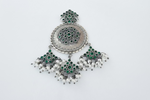 Load image into Gallery viewer, Green stone Oxidised Pendant
