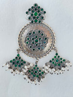 Load image into Gallery viewer, Green stone Oxidised Pendant