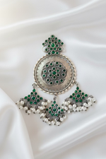 Load image into Gallery viewer, Green stone Oxidised Pendant