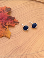 Load image into Gallery viewer, Silver Black Agate Earrings
