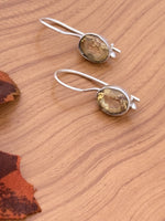 Load image into Gallery viewer, Yellow Stone Silver Earrings