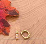 Load image into Gallery viewer, Gold-Plated Stone Hoop Earrings