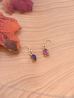Load image into Gallery viewer, Red Stone Hook Earrings
