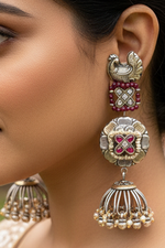 Load image into Gallery viewer, Yellow Stone Silver Earrings