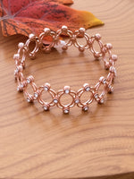 Load image into Gallery viewer, Rosegold Floral Motif expandable Silver Kada