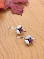 Load image into Gallery viewer, Silver Pearl & Garnet Earrings