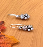 Load image into Gallery viewer, Silver CZ Cluster Earrings