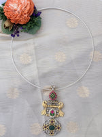 Load image into Gallery viewer, Antique Silver Hasli with Peacock Pendant