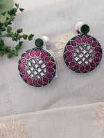 Load image into Gallery viewer, Ruby Green Stud Earrings