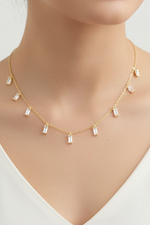 Load image into Gallery viewer, Gold Plated Stone Drop Chain