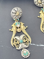 Load image into Gallery viewer, Peacock Harmony Statement Earrings