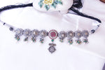 Load image into Gallery viewer, Dual tone choker with floral design