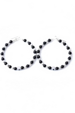 Load image into Gallery viewer, Silver Black Bead Baby Kada