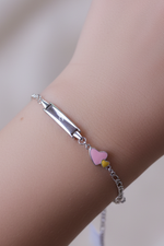 Load image into Gallery viewer, Silver Baby Name Bracelet with Heart Charm