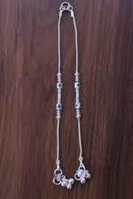 Load image into Gallery viewer, Silver Baby Anklets with Multicolor Beads