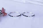 Load image into Gallery viewer, Silver Baby Bangles with Black Beads