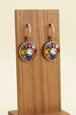 Load image into Gallery viewer, Colorful Enamel Round Drop Earrings