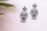 Load image into Gallery viewer, Emerald Green Chandbali Jhumka