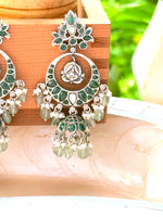 Load image into Gallery viewer, Emerald Green Chandbali Jhumka