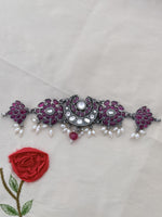 Load image into Gallery viewer, Stone-Studded Choker with Pearl Drops