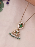 Load image into Gallery viewer, Emerald Dome Drop pendant chain