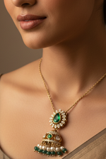 Load image into Gallery viewer, Emerald Dome Drop pendant chain