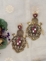 Load image into Gallery viewer, Antique Gold-Plated Temple Earrings