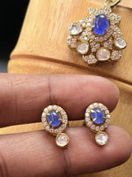 Load image into Gallery viewer, Sapphire Earrings and pendant Set