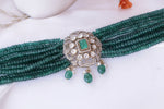 Load image into Gallery viewer, Gold polish Emerald Royale choker with moissanite pendant