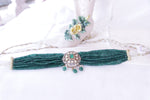 Load image into Gallery viewer, Gold polish Emerald Royale choker with moissanite pendant