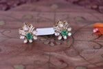 Load image into Gallery viewer, Emerald Floral Studs