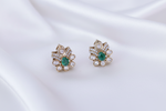 Load image into Gallery viewer, Emerald Floral Studs