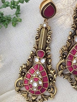 Load image into Gallery viewer, Regal Red Teardrop Earrings