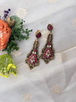 Load image into Gallery viewer, Regal Red Teardrop Earrings