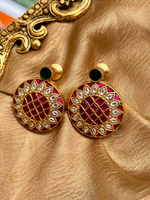 Load image into Gallery viewer, Ruby Kundan Round Studs