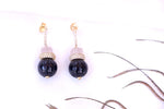 Load image into Gallery viewer, Black Bead Drop Earrings