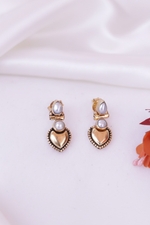 Load image into Gallery viewer, Pearl and Gold-Toned Earrings