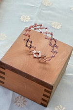 Load image into Gallery viewer, Rosegold Floral Motif expandable Silver Kada