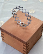 Load image into Gallery viewer, Floral Motif expandable Silver Kada