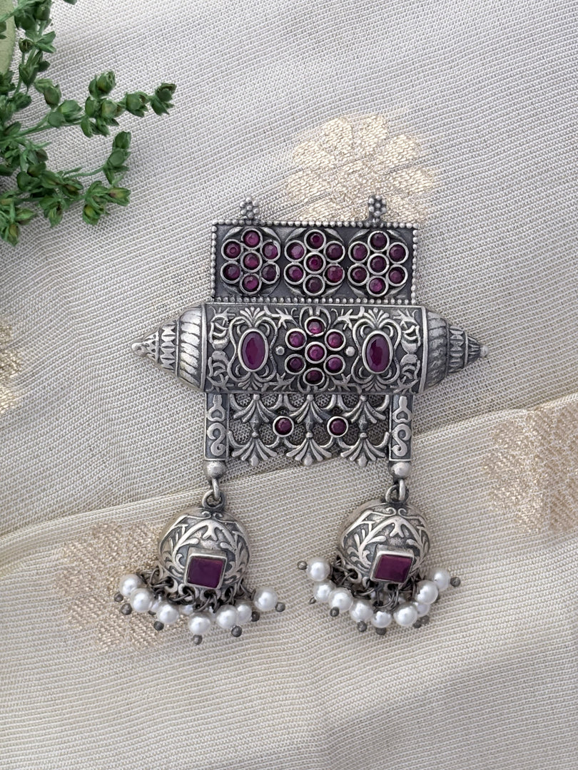Temple Pendant with Jhumka Danglers