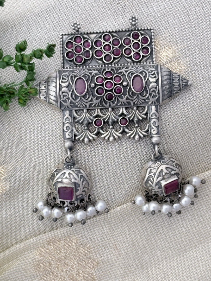 Temple Pendant with Jhumka Danglers
