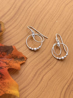 Load image into Gallery viewer, Minimal Silver Hoop Drop Earrings
