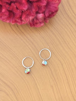 Load image into Gallery viewer, Silver Baby Hoops with Colorful stones
