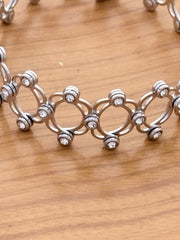 Floral Motif expandable Silver Kada