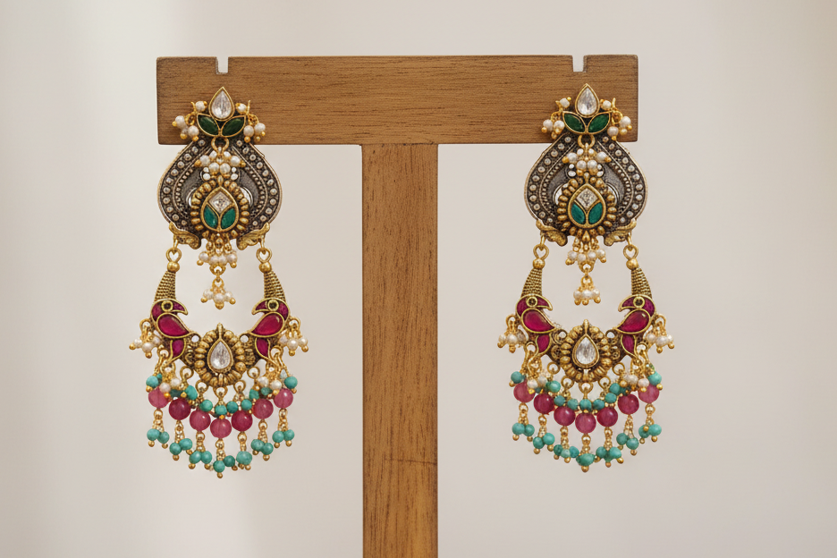 Royal Peacock Dangler Earrings