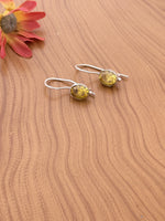Load image into Gallery viewer, Silver Citrine Oval Earrings
