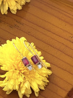 Load image into Gallery viewer, Purple Stone Silver Drop Earrings
