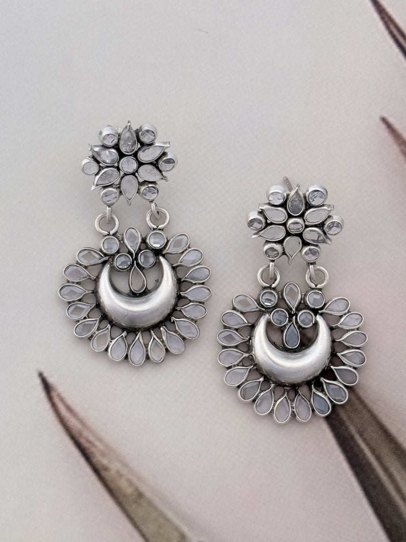 Polki Crescent Moon Earrings